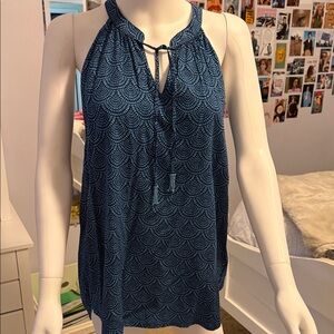Escapada Blue Patterned Halter Top